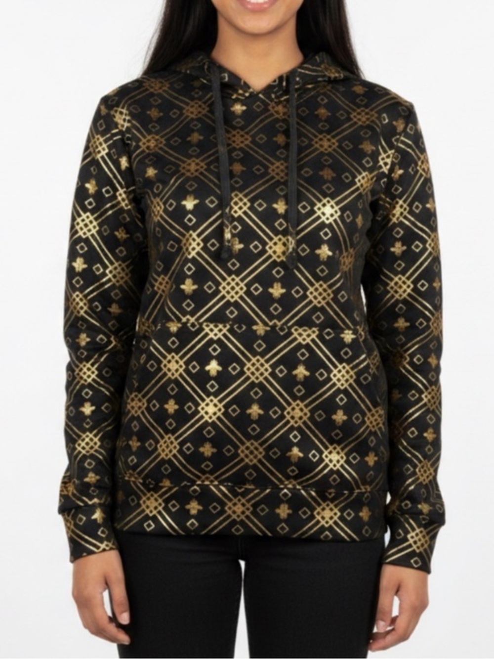 Drill Clothing Co. | Metallic Gold & Black Bee Women's Hoodie Pullover